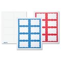 Workstation BLUE Border Adhesive Badges 8 Per Sheet 200 Pack WHITE WO523759